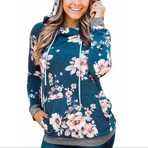 Floral Hooded Sweatshirt